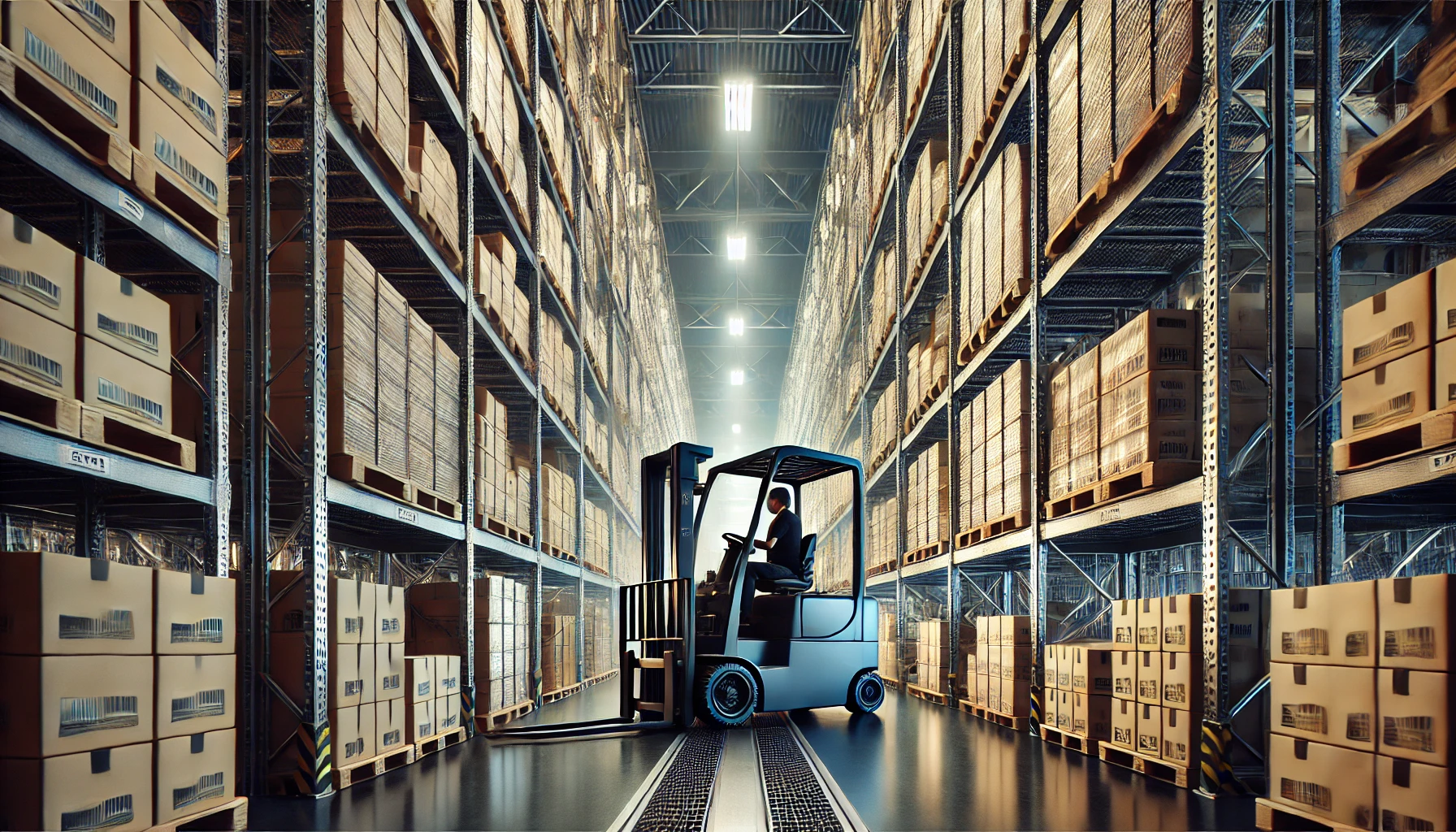 Forklift in the warehouse.